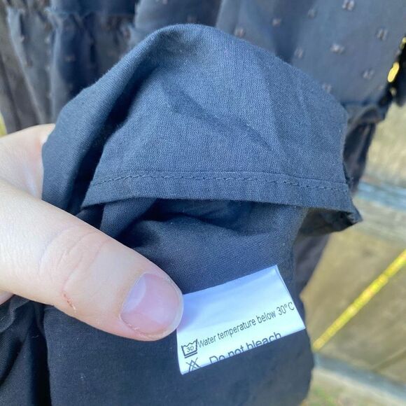 Ava & Lu Black Swiss Dot Tiered MIDI Dress | XS - Picture 5 of 6